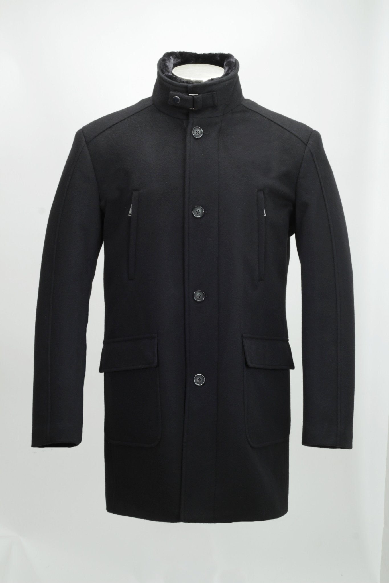 H&H WOOL DOWN COAT IN BLACK - Emporio