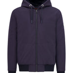 MXM FAUX FUR FULL ZIP SWEATER IN NAVY - Emporio