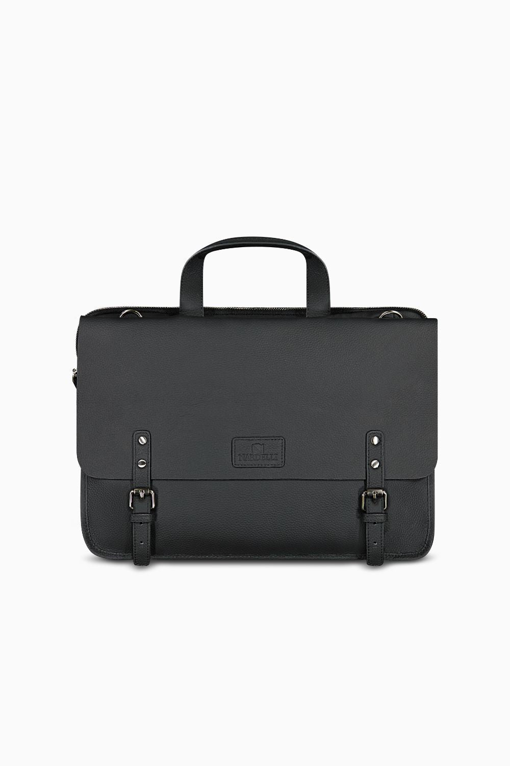 NARDELI LEATHER LAPTOP BAG IN BLACK - Emporio