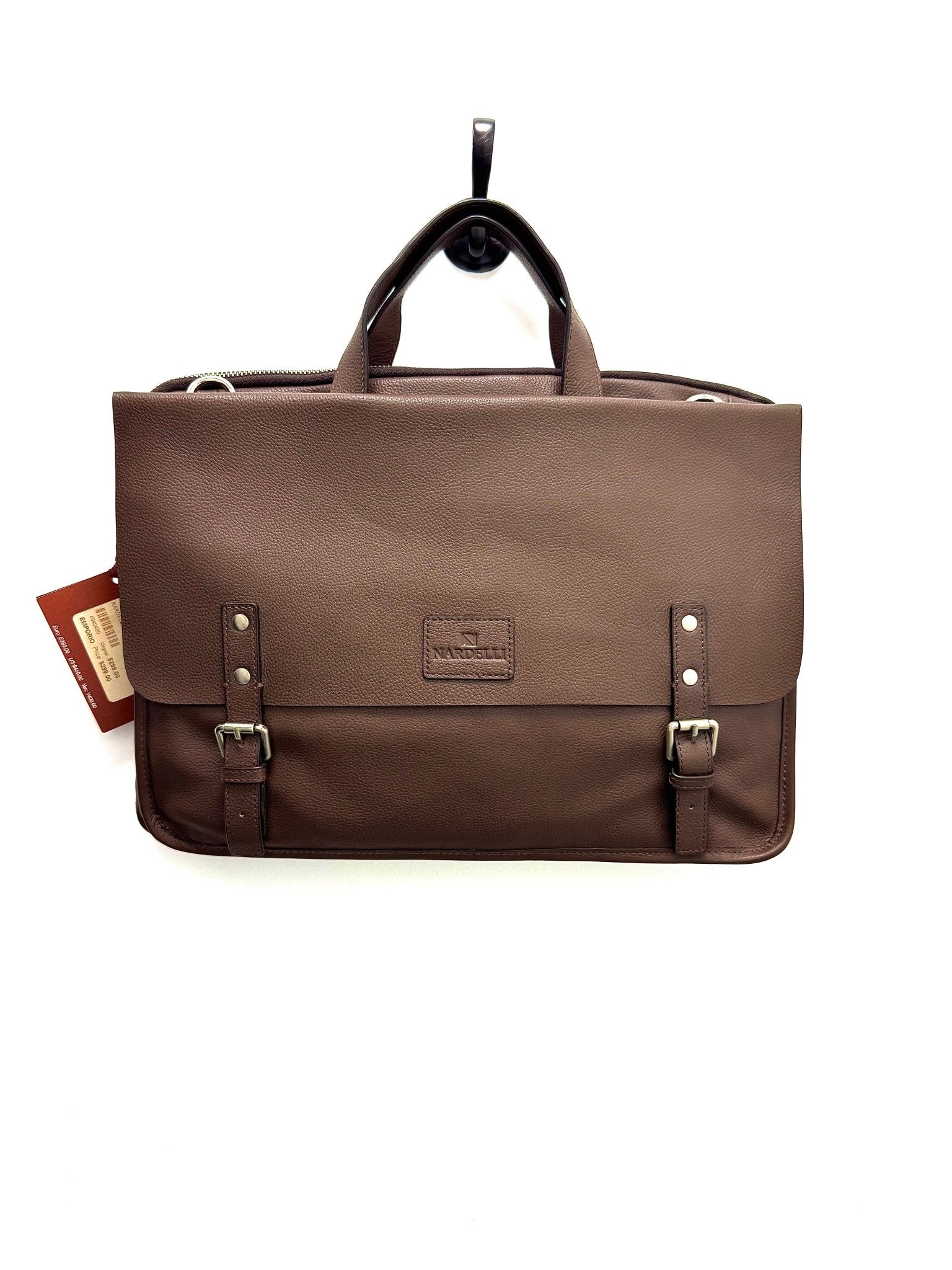 NARDELI LEATHER LAPTOP BAG IN BROWN - Emporio