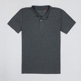 OLIVER 3 BUTTON POLO IN CHARCOAL - Emporio