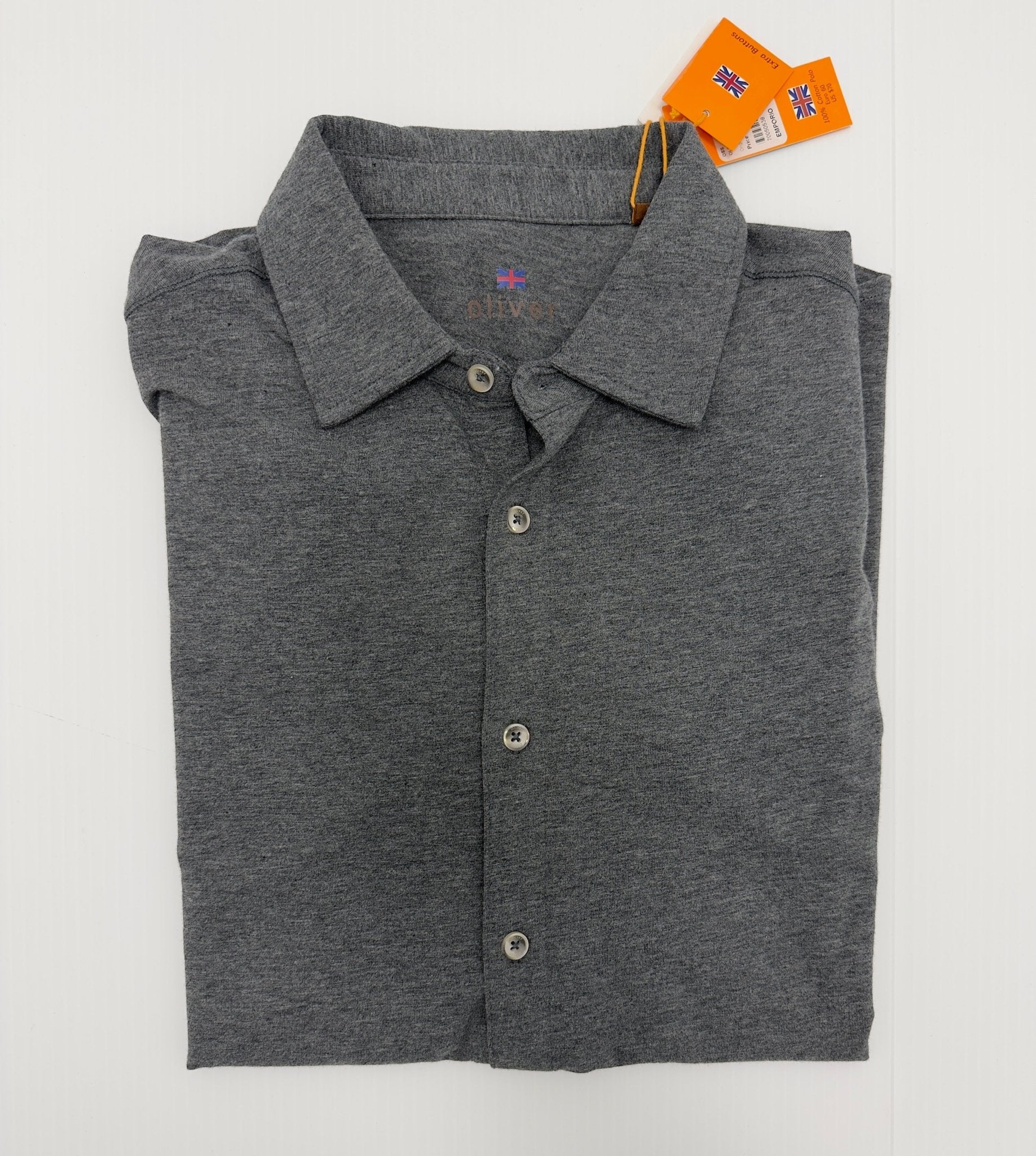OLIVER BUTTON DOWN POLO SHIRT IN GREY - Emporio