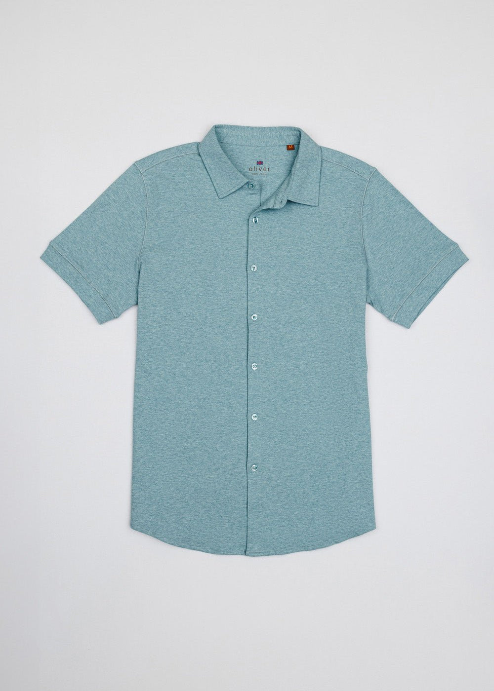 OLIVER FULL BUTTON POLO IN AQUA GREENE - Emporio