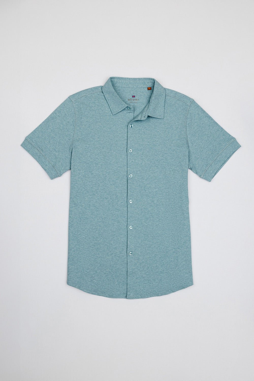 OLIVER FULL BUTTON POLO IN AQUA GREENE - Emporio