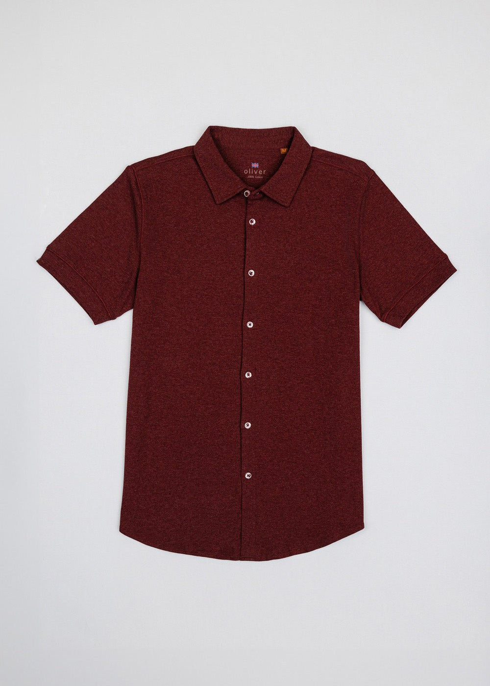 OLIVER FULL BUTTON POLO IN BURGUNDY - Emporio