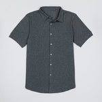 OLIVER FULL BUTTON POLO IN CHARCOAL - Emporio