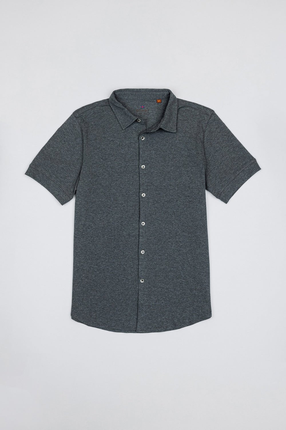 OLIVER FULL BUTTON POLO IN CHARCOAL - Emporio