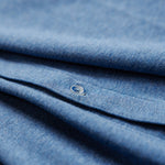 OLIVER FULL BUTTON POLO IN DENIM BLUE - Emporio