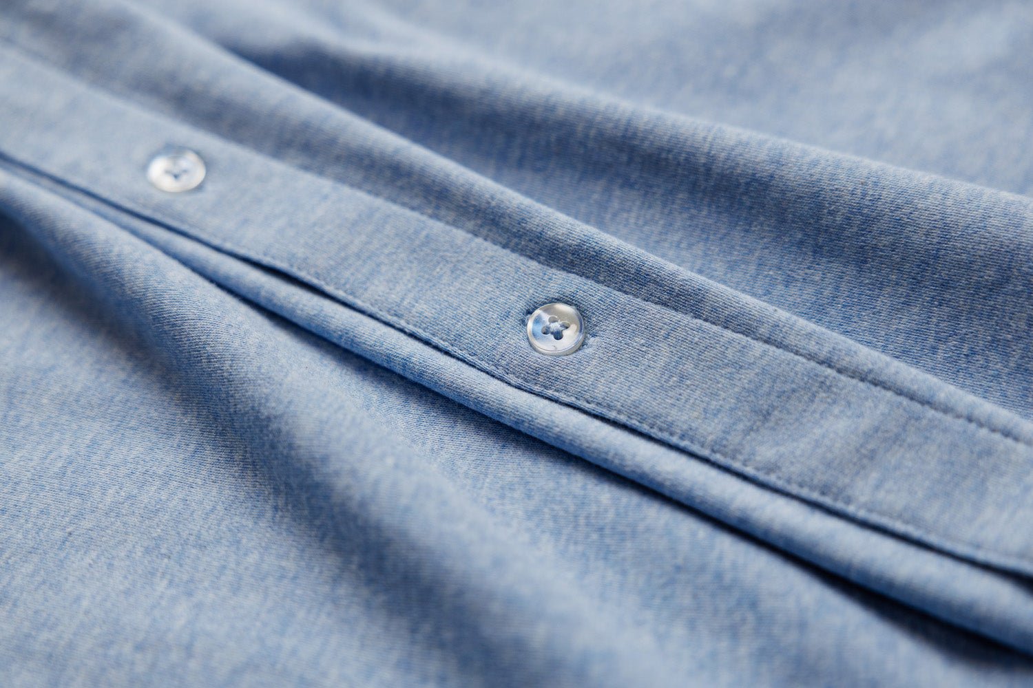 OLIVER FULL BUTTON POLO IN LAKE BLUE - Emporio