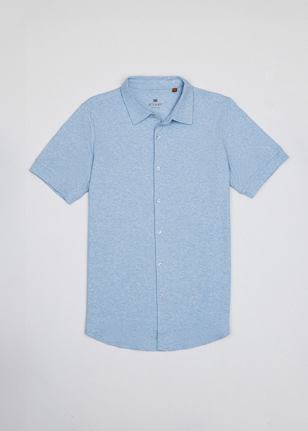 OLIVER FULL BUTTON POLO IN LAKE BLUE - Emporio