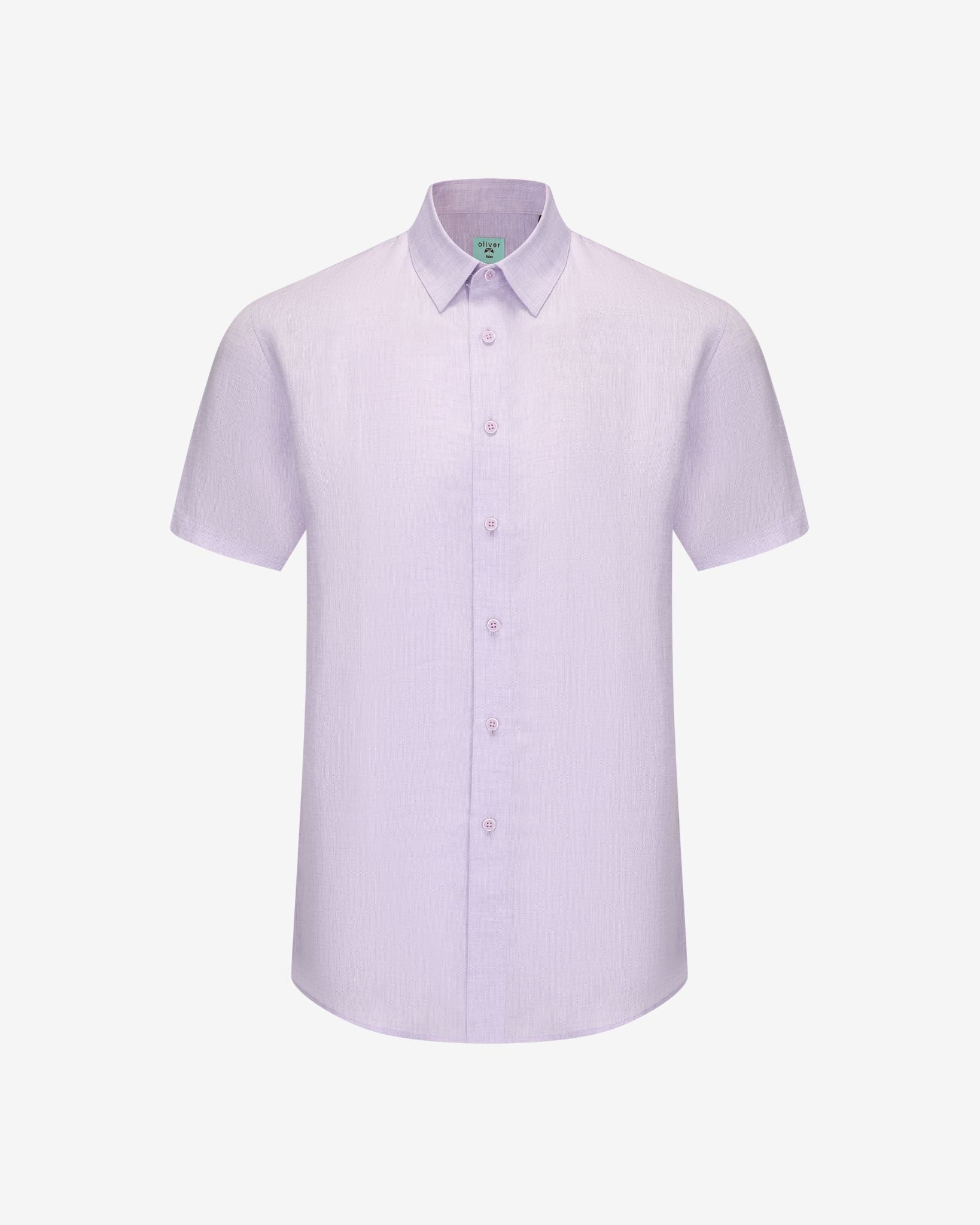 OLIVER LINEN POLO IN VIOLET - Emporio