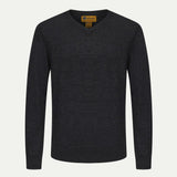 RAFFAELLO V - NECK SWEATER IN CHARCOAL - Emporio