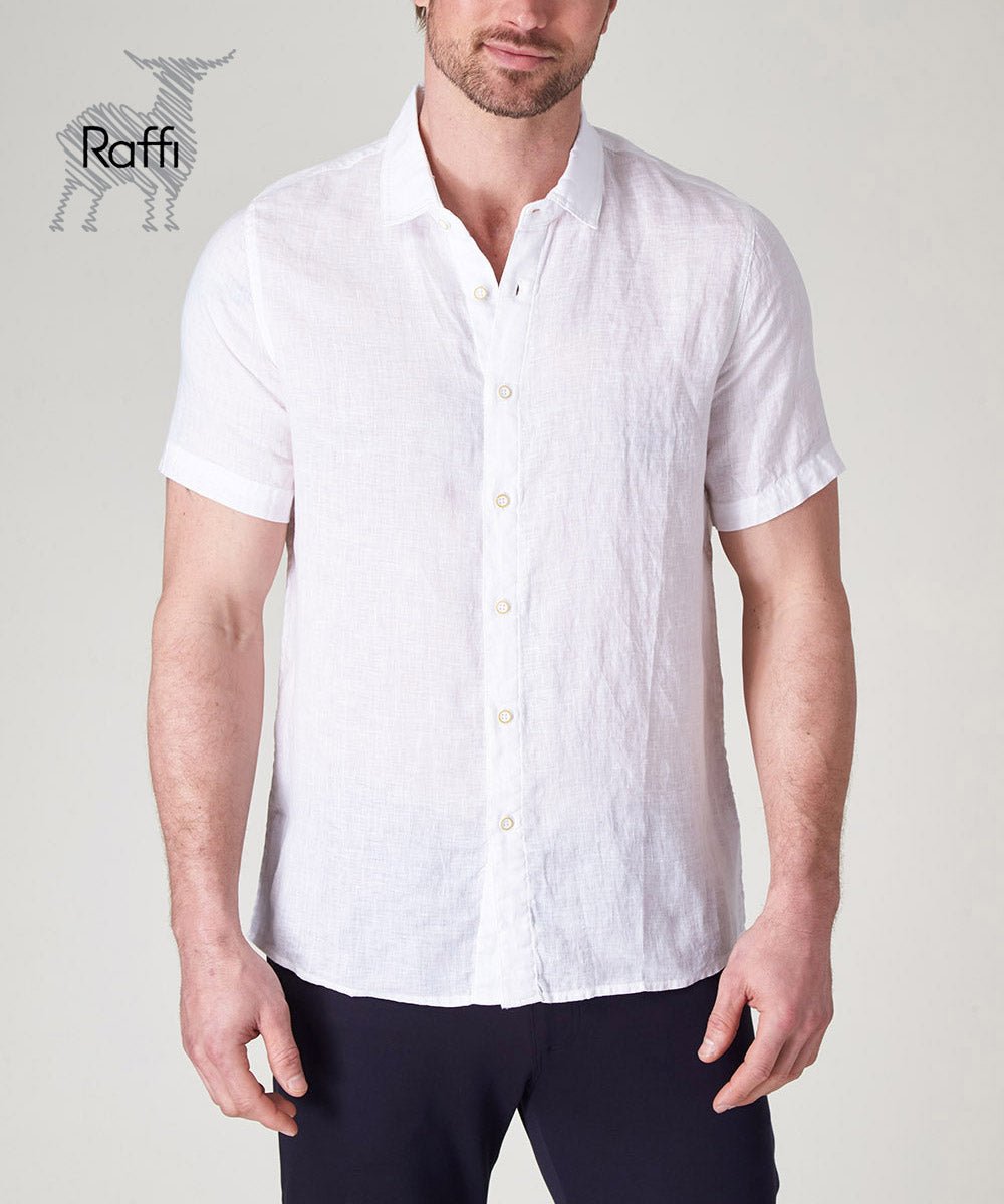 RAFFI FULL BUTTONED DOWN LINNEN FABRIC IN WHITE - Emporio