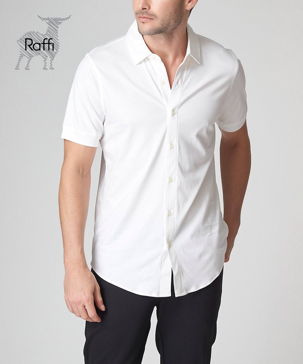 RAFFI FULL BUTTONED DOWN POLO IN WHITE - Emporio