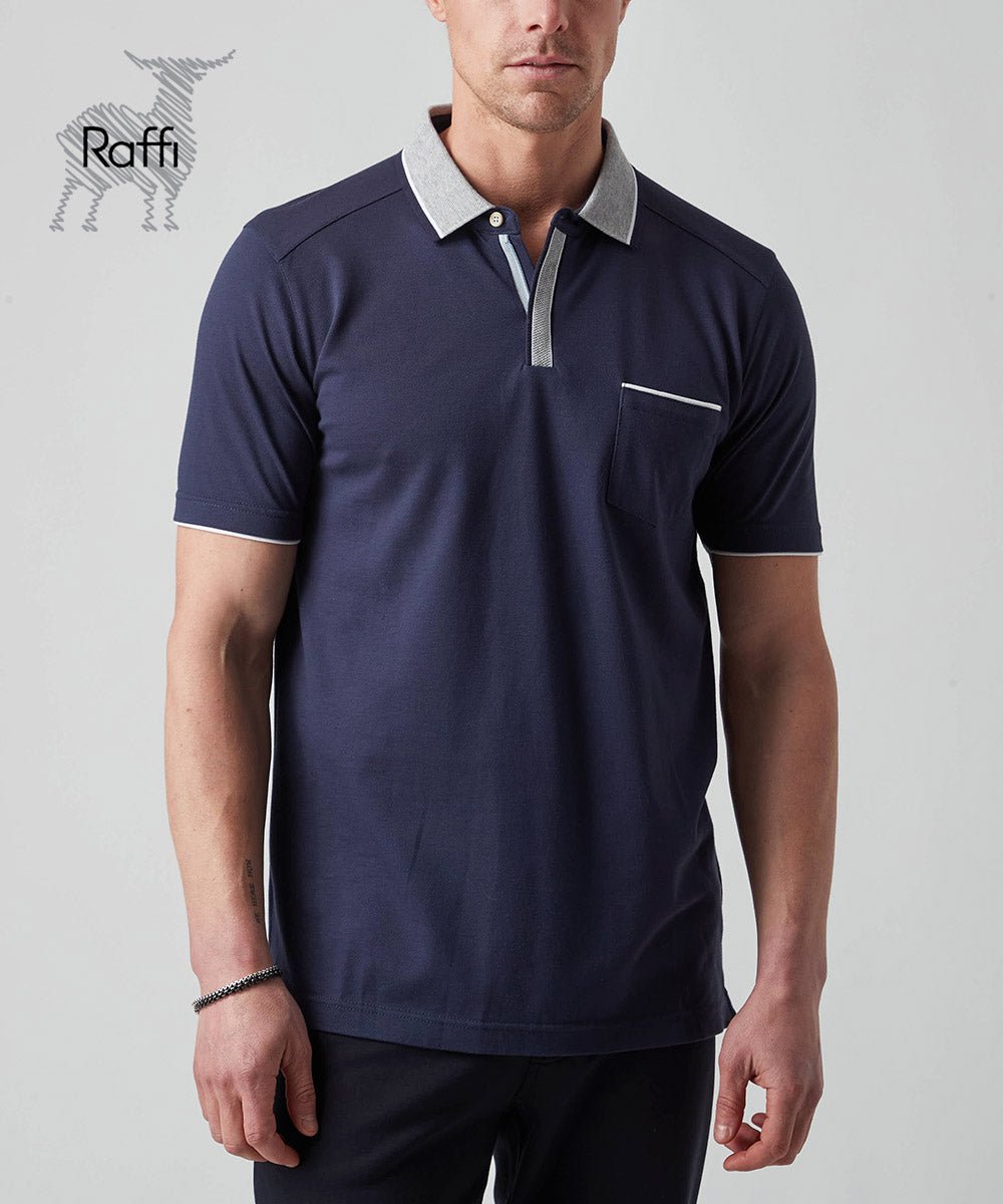 RAFFI SHORT SLEEVE POLO IN MIDNIGH NAVY - Emporio