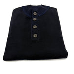 RICHARD DEL TORO 1/2 BUTTON MELANGE IN HEATHERED NAVY - Emporio