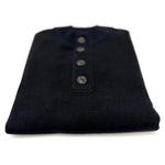 RICHARD DEL TORO 1/2 BUTTON MELANGE IN HEATHERED NAVY - Emporio