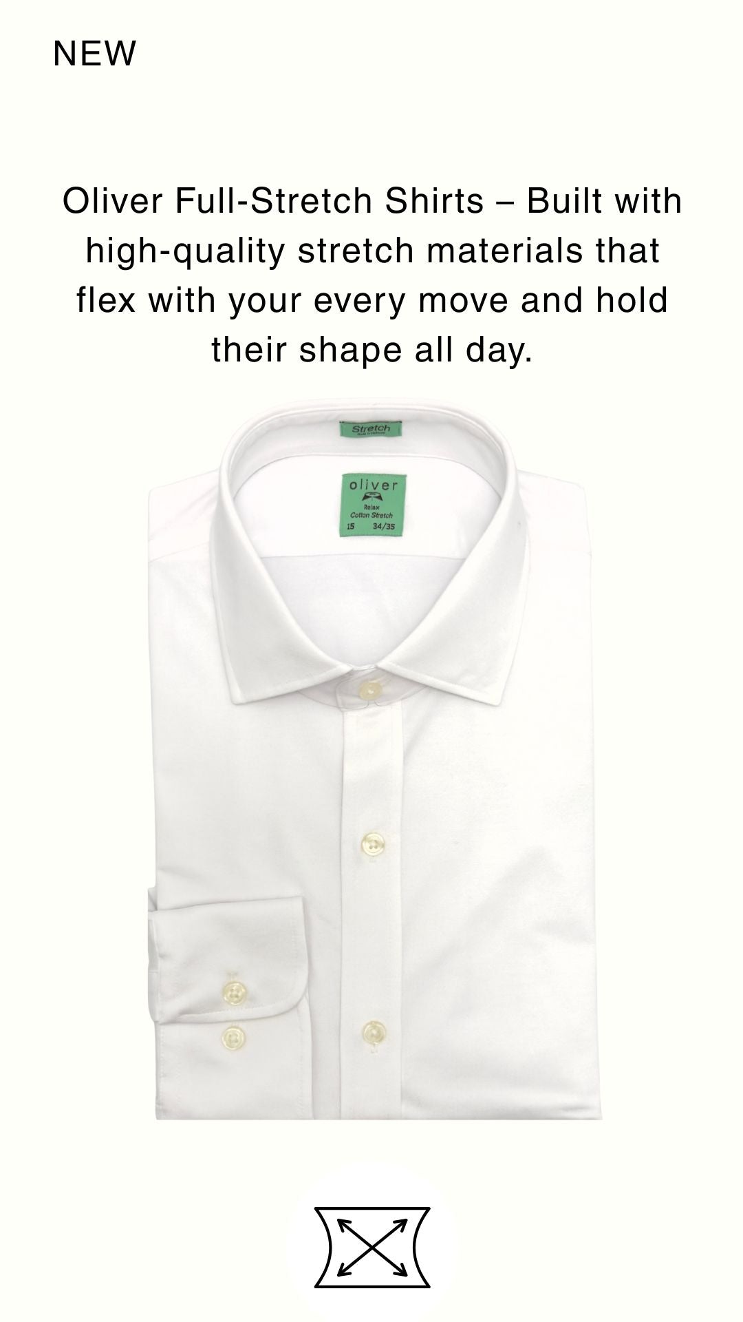 SOLID WHITE OLIVER STRETCH SHIRT - Emporio