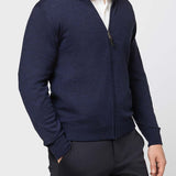 Raffaello Full Zip Sweater- "Marine Blue" - Emporio